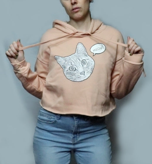 Meow! Cropped Hoodie