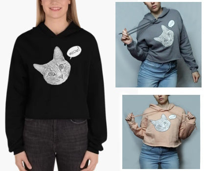 Meow! Cropped Hoodie